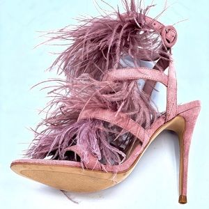 BRAND NEW! Marabout Feather High Heels Sandals